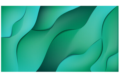 Abstract 3d green liquid wavy background. Vector illustration