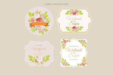 elegant floral label in vintage style illustration