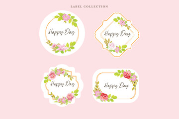 elegant floral label in vintage style illustration