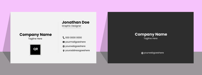 Obraz premium Business card,creative modern name card,Minimal Individual Business Card Layout,Personal visiting card with company logo,Vector,illustration. Stationery design