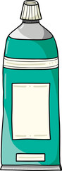Digital png illustration of green bottle with copy space on transparent background
