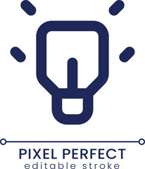 Messenger features pixel perfect linear ui icon. Lightbulb. Idea and solution. GUI, UX design. Outline isolated user interface element for app and web. Editable stroke. Poppins font used