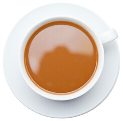 Digital png illustration of tea cup with copy space on transparent background