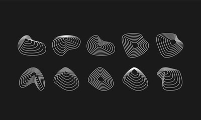 Streetwear decoration elements. Ready for digital and printing design. Futuristic User Interface set. Futuristic wavy line element