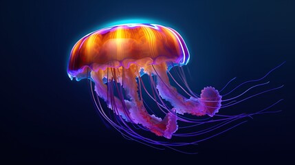 jelly fish colorful in sea generative ai