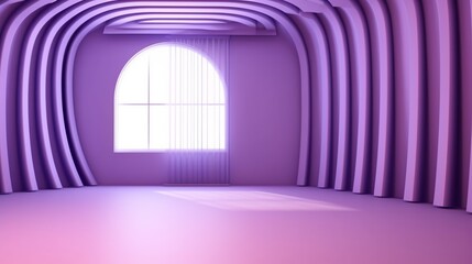 A purple background with display podium and space to promote products and services. Generative AI.