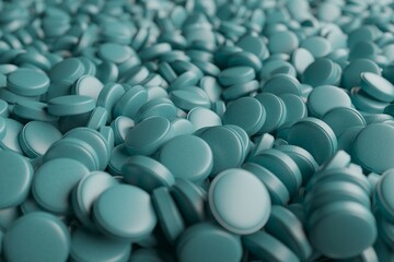 Obraz premium Heap of capsule pills with medicine antibiotic