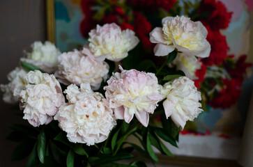 Bouquet of white peonies