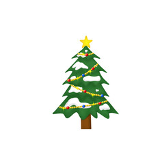 Obraz premium christmas tree isolated on white