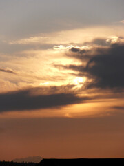 Fototapeta na wymiar sunset in the clouds over the Washington Olympics