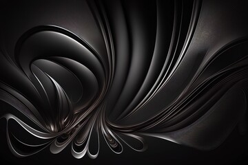 An abstract black background adorned with subtly gleaming lines, generated by AI