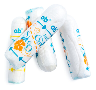  tampons ob isolated on white, personal hygiene products isolated on transparent or white background, png