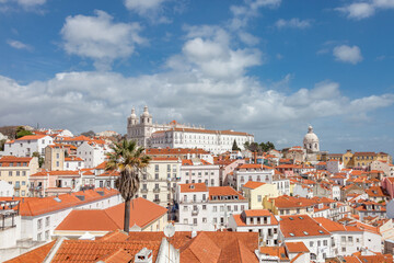 Cityscape from the rooftop in Lisbon