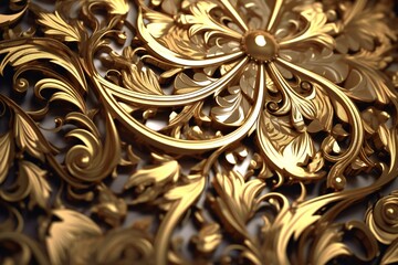Sharp gold filigree ornate texture Generative AI