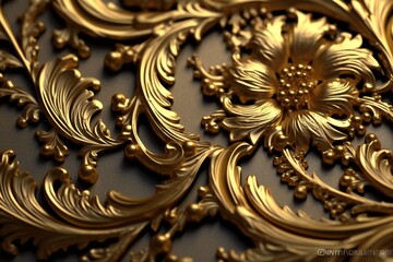 Sharp gold filigree ornate texture Generative AI