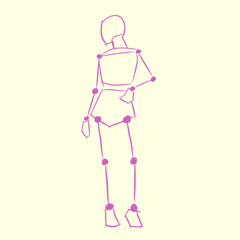 illustration of a woman structure in pink vector for illustration study decoration