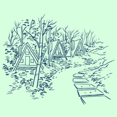 illustration of an landscape vector for illustration decoration card