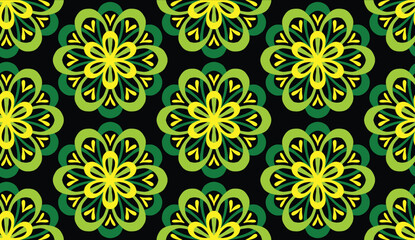 Geometric ethnic pattern seamless flower color. seamless pattern. Design for fabric,curtain,background,carpet,wallpaper,clothing,wrapping,Batik,mandalas,fabric,Vector illustration. pattern style.