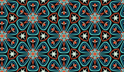 Geometric ethnic pattern seamless flower color. seamless pattern. Design for fabric,curtain,background,carpet,wallpaper,clothing,wrapping,Batik,mandalas,fabric,Vector illustration. pattern style.