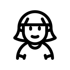 Editable woman with bob haircut avatar vector icon. User, profile, identity, persona. Part of a big icon set family. Perfect for web and app interfaces, presentations, infographics, etc