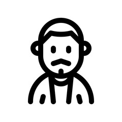 Editable man with buzz haircut and mustache avatar vector icon. User, profile, identity, persona. Part of a big icon set family. Perfect for web and app interfaces, presentations, infographics, etc