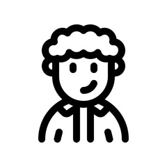 Editable person with curly hair avatar vector icon. User, profile, identity, persona. Part of a big icon set family. Perfect for web and app interfaces, presentations, infographics, etc