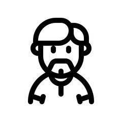 Editable beardy guy with side comb hairstyle avatar vector icon. User, profile, identity, persona. Part of a big icon set family. Perfect for web and app interfaces, presentations, infographics, etc
