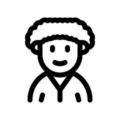 Editable person with afro hairstyle avatar vector icon. User, profile, identity, persona. Part of a big icon set family. Perfect for web and app interfaces, presentations, infographics, etc
