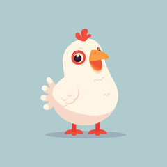 chicken, cute cartoon character, vector illustration