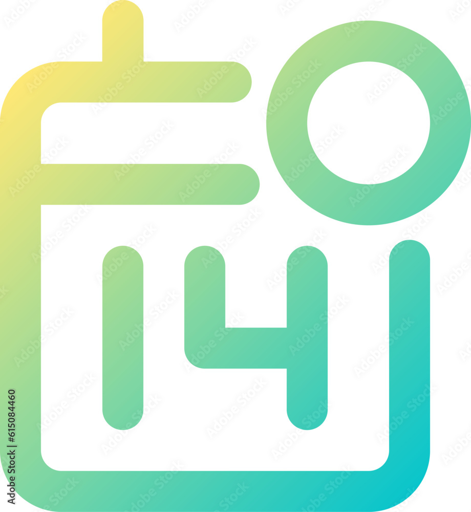 Poster calendar reminder pixel perfect gradient linear ui icon. event date. business organizer. line color 