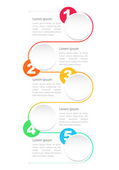 Manage pandemic stress infographic chart design template. Abstract infochart with wavy contour. Instructional graphics with 5 step sequence. Visual data presentation. Arial, Myriad Pro fonts used