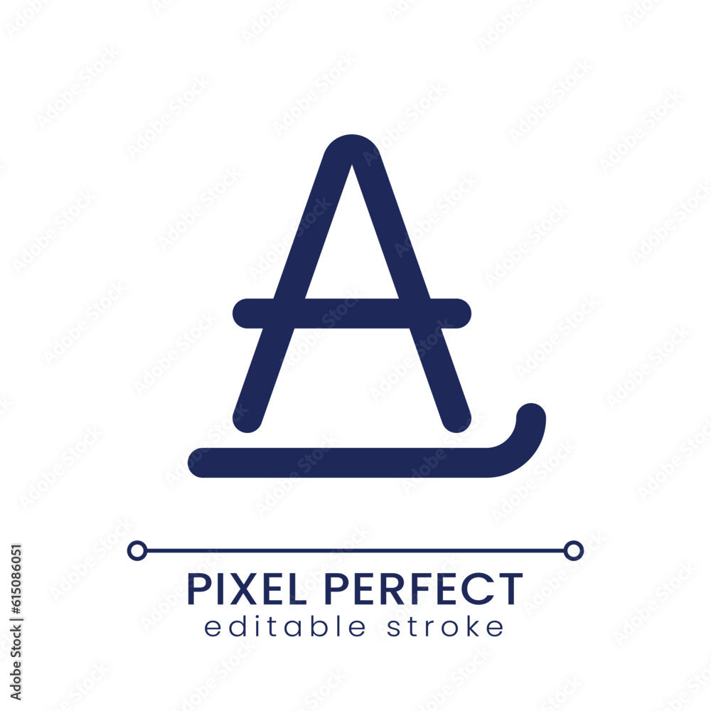 Fototapete text formatting pixel perfect linear ui icon. digital letter. mobile application option. gui, ux des
