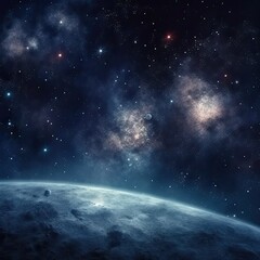 Galactic Dreamscape - High Quality 3D Render of Hyper Realistic Space Background with Extra Wide View
