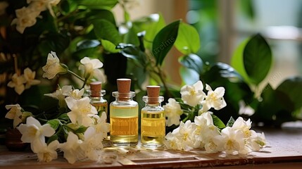 Jasmine Estate Essential Oil - Warm & Cozy Fragrance Photography with Melissa Officinalis & Lemonbalm in 10ml Matt White Bottles & Gold Caps

