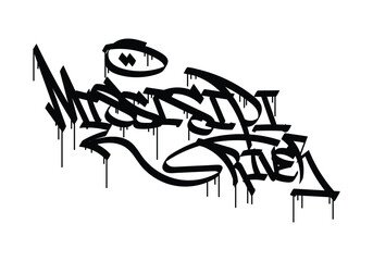 MISSISIPI RIVER word graffiti tag - obrazy, fototapety, plakaty