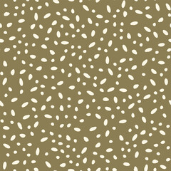 Contemporary polka dot shapes seamless pattern in vector. Trendy hand drawn textures.