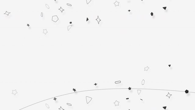 左から右へ図形が流れるシンプルなアニメーション　 10秒ループ 
白背景