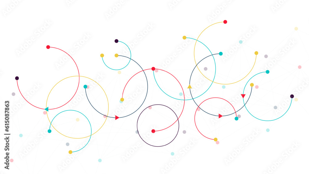 Poster abstract geometric with connecting lines and point. social network connection, computer networks, gl
