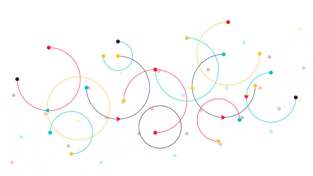 Abstract geometric with connecting lines and point. Social network connection, computer networks, global communication technology background.