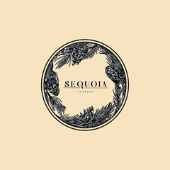 Hand drawn logo design, Floral logo design, Feminine branding, Botanical logotype, Twigs emblem, Collectin, Premade logo, Flower clipart