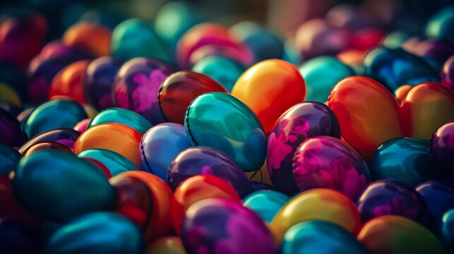 colorful chocolate easter eggs HD 8K wallpaper Stock Photographic Image