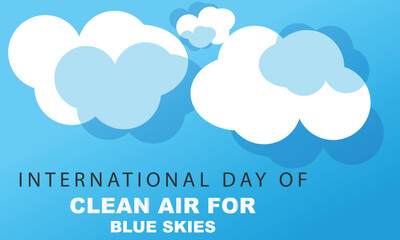 international day of clean air for blue skies. background, banner, card, poster, template. Vector illustration.
