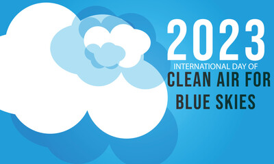 international day of clean air for blue skies. background, banner, card, poster, template. Vector illustration.