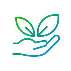 Nature care pixel perfect gradient linear vector icon. Restoration of wild flora. Plants cultivation. Thin line color symbol. Modern style pictogram. Vector isolated outline drawing