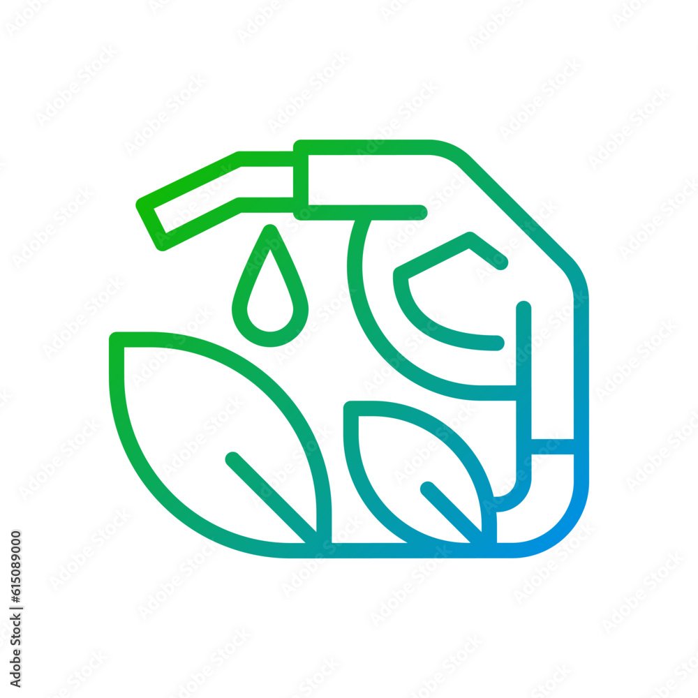 Poster biofuel pixel perfect gradient linear vector icon. gas based on natural material. eco friendly techn