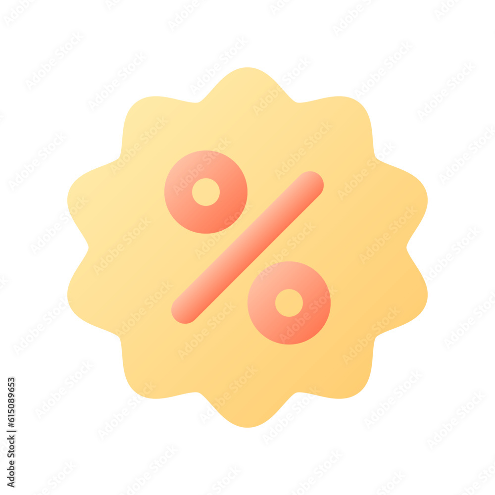 Poster discount pixel perfect flat gradient color ui icon. special offer for customers. price deduction. si