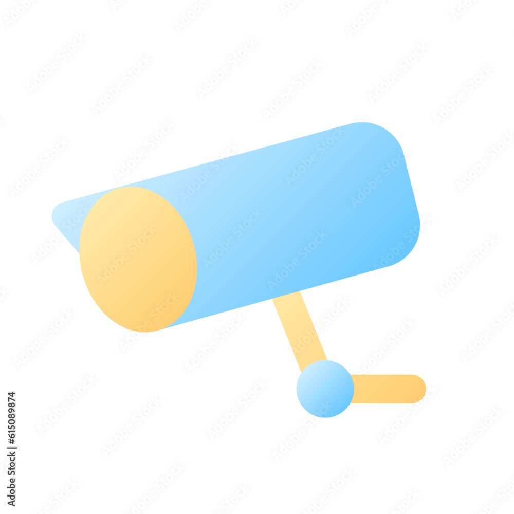 Poster surveillance pixel perfect flat gradient color ui icon. cctv in hotel. security technology. simple f