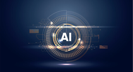 AI futuristic digital background. Artificial intelligence concept.
