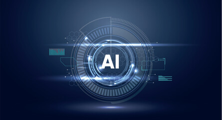 Obraz premium AI futuristic digital background. ai artificial intelligence concept.