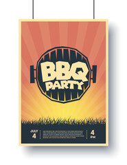 Barbecue flyer. BBQ time. Barbecue party. Vintage banner, poster.